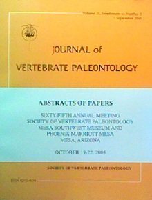 Journal of Vertebrate Paleontology Volume 25 Number 3 -- 7 Sept. 2005 [Paperback