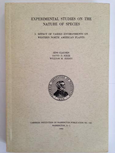 Experimental Studies on the Nature of Species. I. Effect of Varied Environments