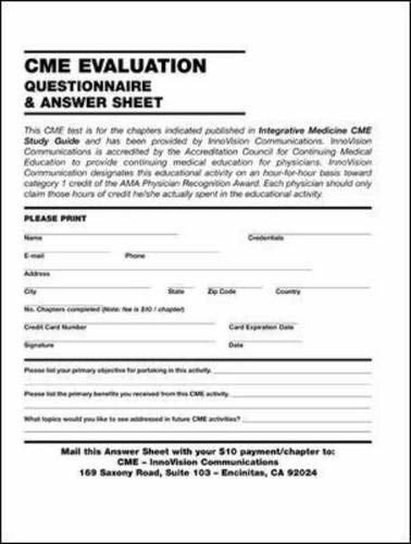 Integrative Medicine CME Study Guide Kligler, Benjamin; Lee, Roberta Anne and Le