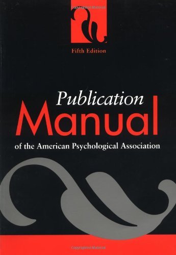 Publication Manual of the American Psychological Association American Psychologi