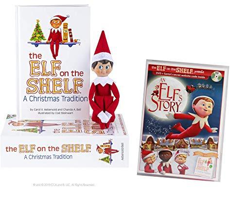 The Elf on the Shelf Christmas Tradition with North Pole Blue Eyed Boy Elf with